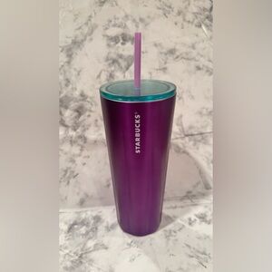 NEW Starbucks 2022 Valentine's Purple 24 oz Stainless Steel Cold Tumbler Fluted